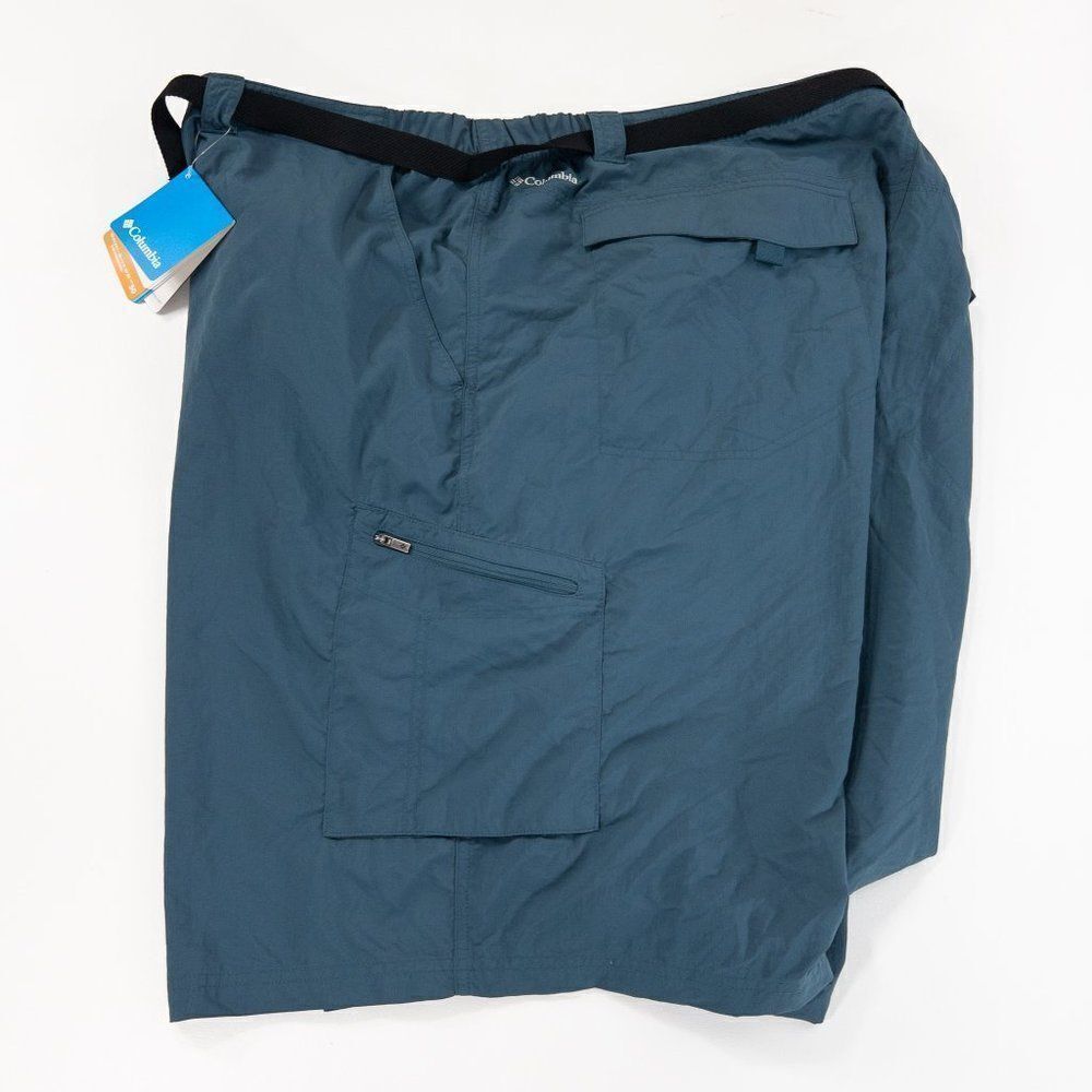 Columbia Silver Ridge Cargo Shorts Mens 53x12 Blue Nylon Belted Outdoor Hiking - Picture 8 of 12
